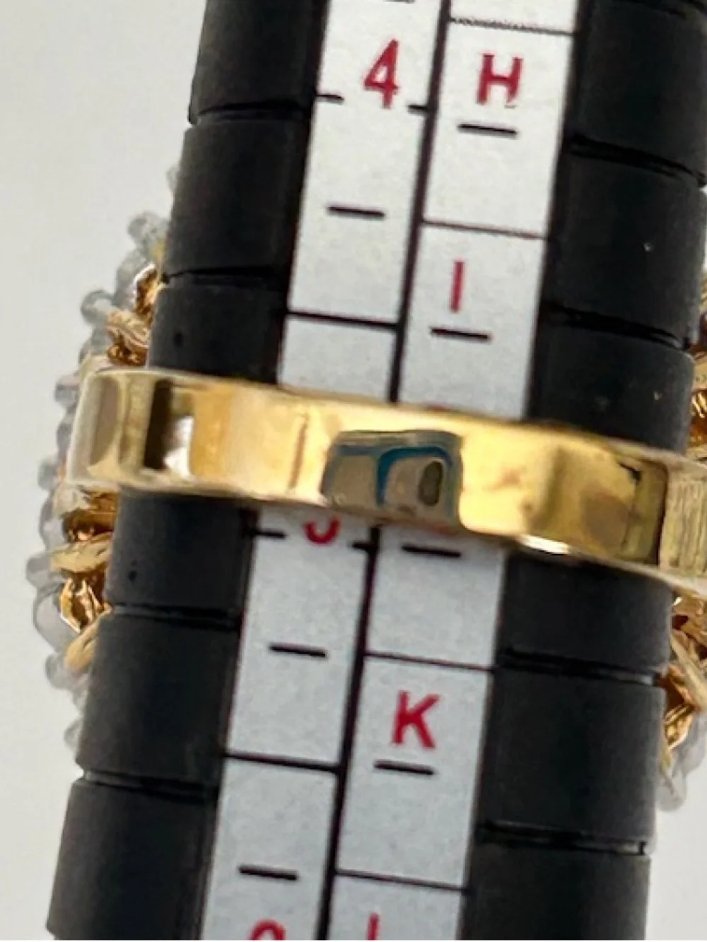 14K TGE RING GOLD/SILVER PLATED IMITATION ONYX & CRYSTAL 14K TGE RING SIZE 5